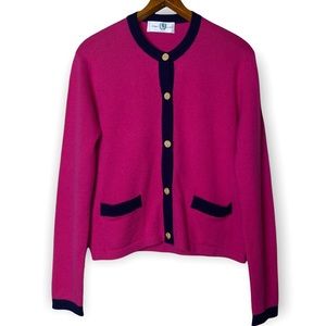 Vintage Chas N. Whillans 100% Cashmere Cardigan in pink